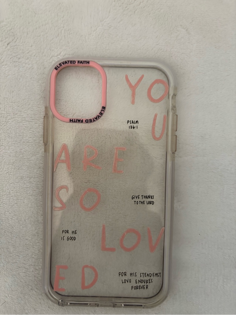 Clear Pink Lettered Phone Case - Inspirational Design